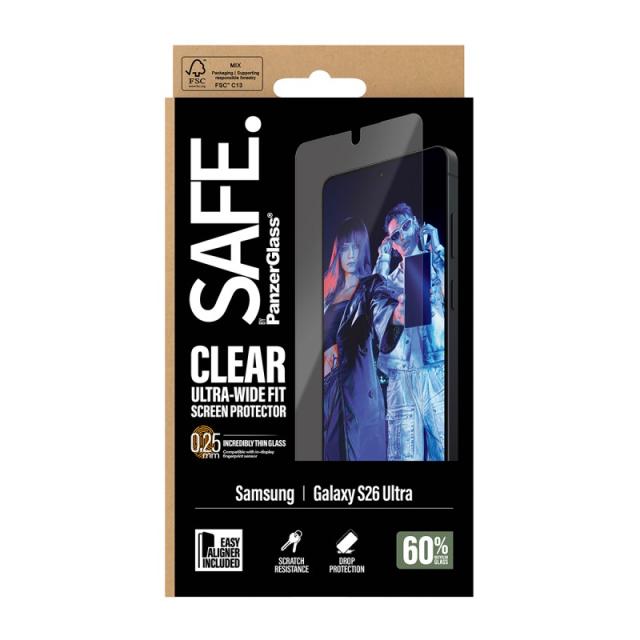PanzerGlass - SAFE. by ® Screen Protector Samsung Galaxy S26 Ultra / Ultra-Wide Fit w. EasyAligner Protector de pantalla 1 pieza