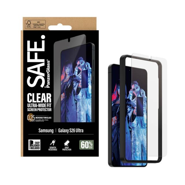 PanzerGlass - SAFE. by ® Screen Protector Samsung Galaxy S26 Ultra / Ultra-Wide Fit w. EasyAligner Protector de pantalla 1 pieza