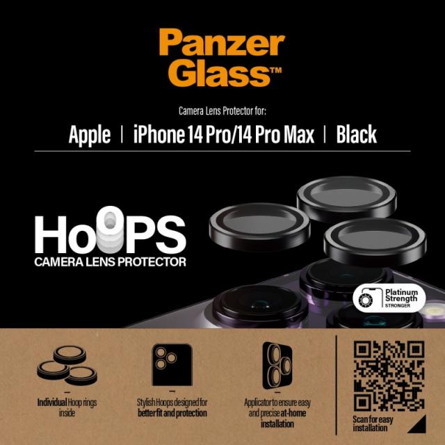 PanzerGlass - Hoops® Camera Lens Protector Black iPhone 14 Pro / 14 Pro Max Protector de pantalla Apple 1 pieza(s)