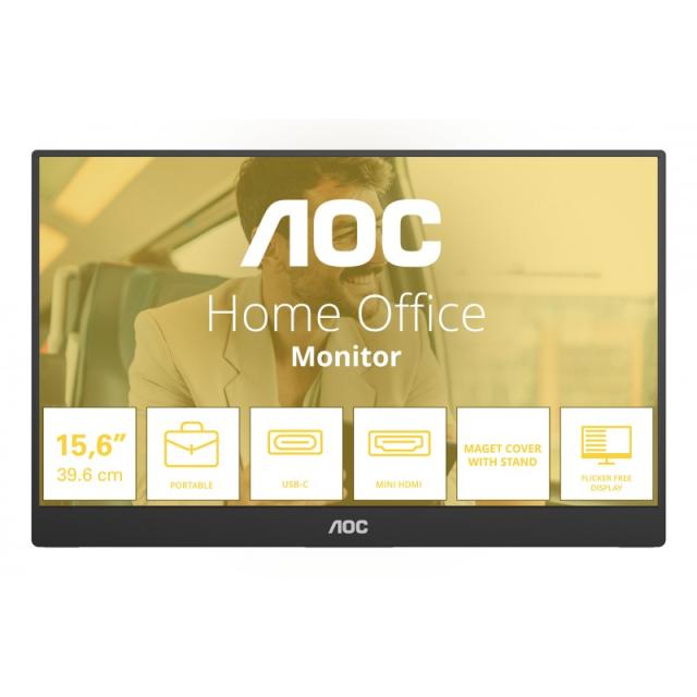 AOC - 16T20E2 monitor o TV portátil Monitor portátil Negro 39,6 cm (15.6") LED 1920 x 1080 Pixeles