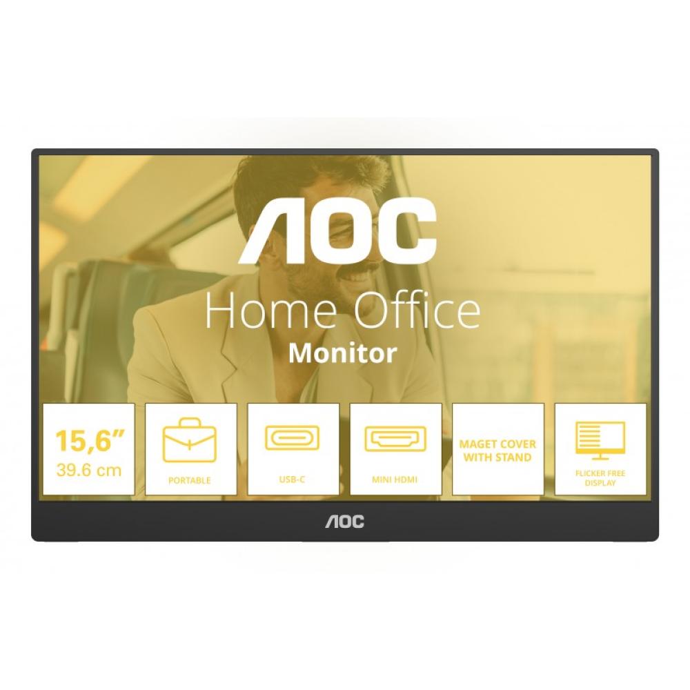 AOC - 16T20E2 monitor o TV portátil Monitor portátil Negro 39,6 cm (15.6") LED 1920 x 1080 Pixeles