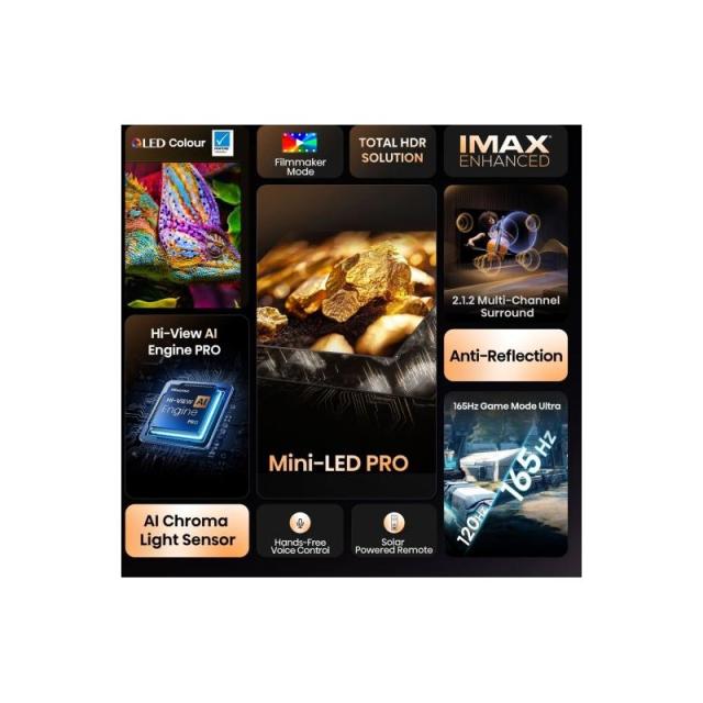 Hisense - U7Q PRO 75U7Q PRO 190,5 cm (75") 4K Ultra HD Smart TV Wifi Negro 500 cd / m²