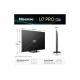 Hisense - U7Q PRO 75U7Q PRO 190,5 cm (75") 4K Ultra HD Smart TV Wifi Negro 500 cd / m²