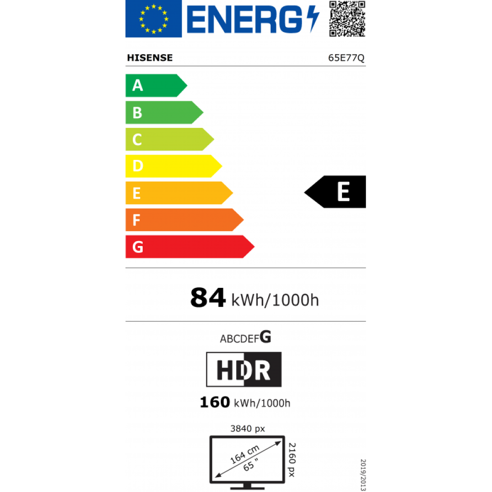 Hisense - 65E77Q 165,1 cm (65") 4K Ultra HD Smart TV Wifi Negro