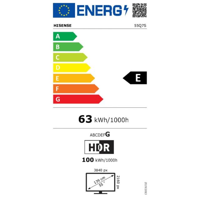 Hisense - 55Q7S 139,7 cm (55") 4K Ultra HD Smart TV Wifi Negro