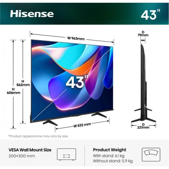 Hisense - 65A6S 165,1 cm (65") 4K Ultra HD Smart TV Wifi Negro