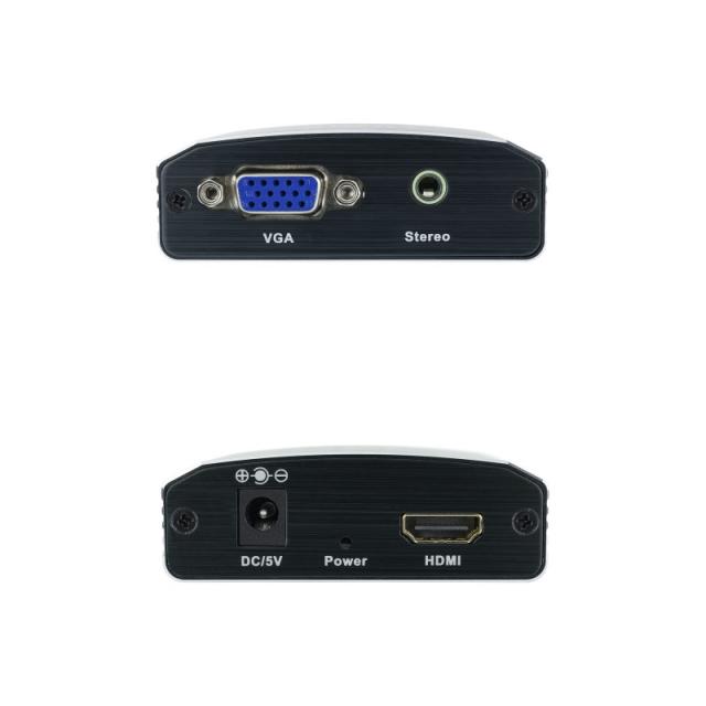 Nanocable - Conversor SVGA+Audio a HDMI con Alimentación, SVGA/H+Jack 3.5/H-HDMI A/H, Negro