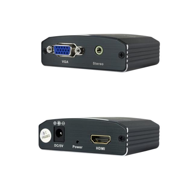 Nanocable - Conversor SVGA+Audio a HDMI con Alimentación, SVGA/H+Jack 3.5/H-HDMI A/H, Negro