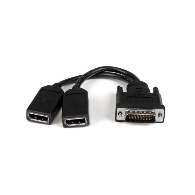 StarTech.com - Cable Adaptador de 20cm DMS-59 a 2x DisplayPort - Vídeo de 4K x 2K - Cable Divisor Splitter en Y LFH DMS de 59 pi