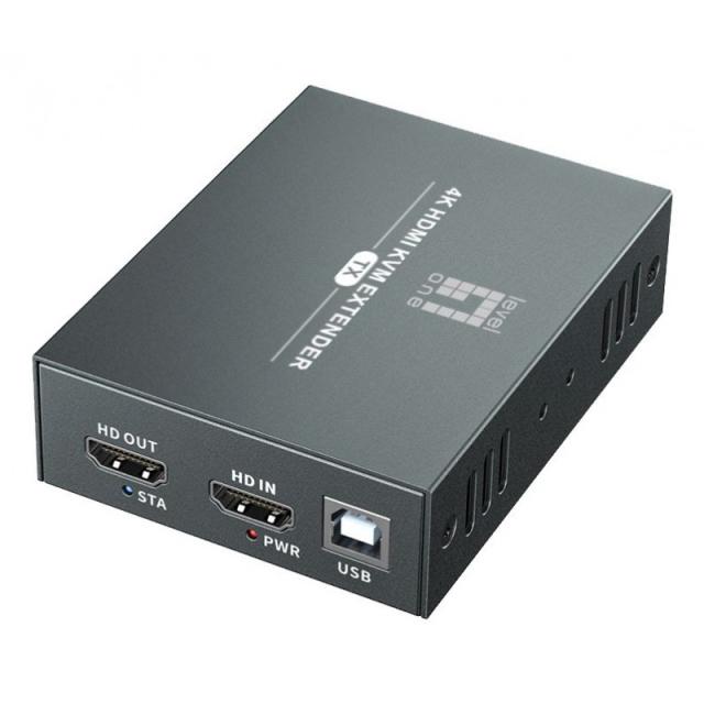 LevelOne - HVE-8111 extensor audio/video Transmisor y receptor de señales AV Negro