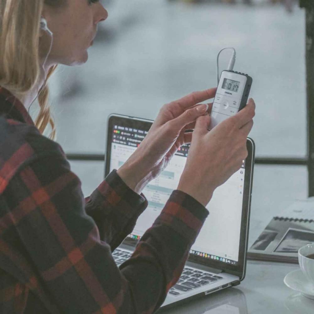 Sangean - DT-140 Portátil Digital Azul, Blanco