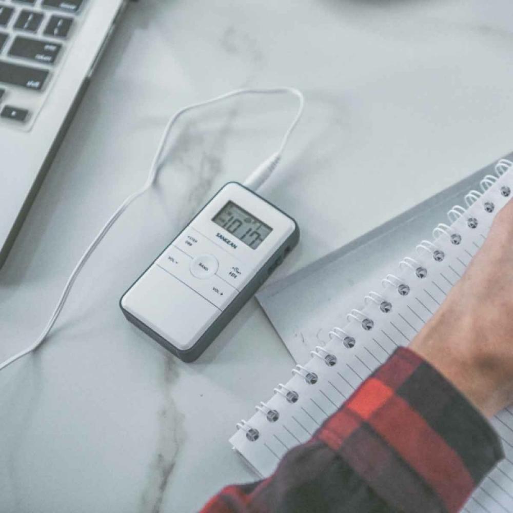 Sangean - DT-140 Portátil Digital Azul, Blanco