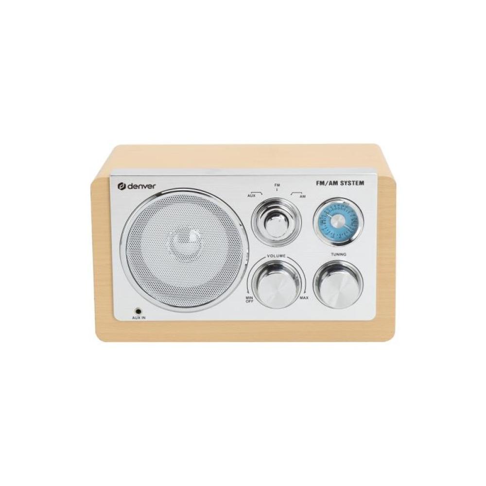 Denver - TR-63LW radio Personal Analógica Bamboo, Plata