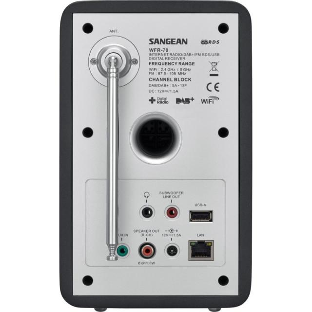 Sangean - Revery R5 Internet Negro, Plata