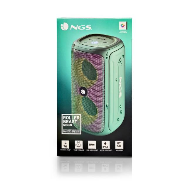 NGS - ROLLER BEAST Altavoz portátil estéreo Verde 32 W