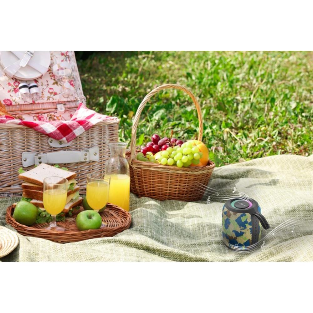 Gembird - GMB Audio SPK-BT-LED-05-CM altavoz portátil o de fiesta Altavoz monofónico portátil Camuflaje 8 W