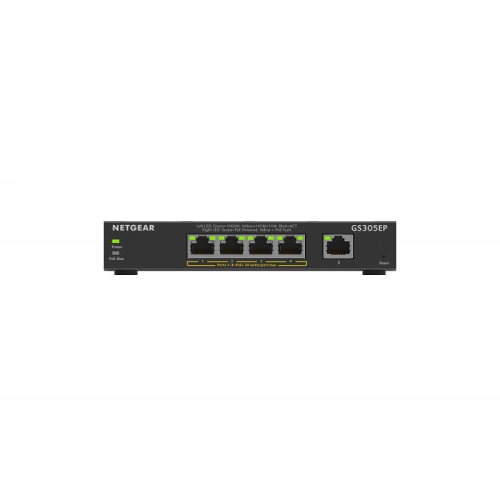 NETGEAR - 5-Port Gigabit Ethernet PoE+ Plus Switch (GS305EP) Gestionado L2/L3 Gigabit Ethernet (10/100/1000) Energía sobre Ether