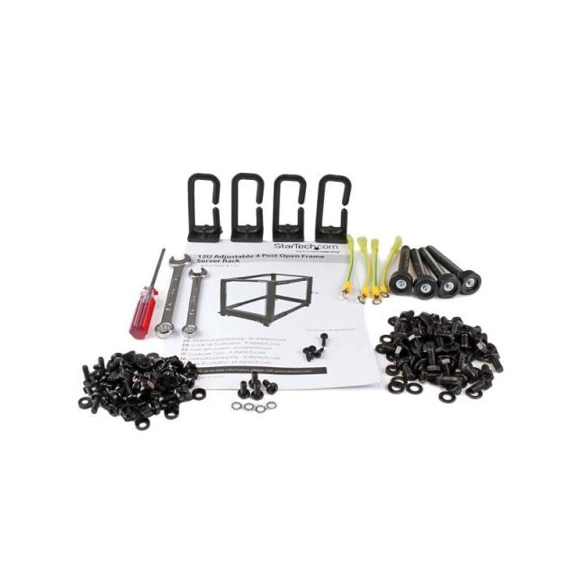 StarTech.com - Rack 12U Móvil de Marco Abierto de 4 Columnas para Servidores - Rack de Cuatro Columnas de 19 Pulgadas para Equip