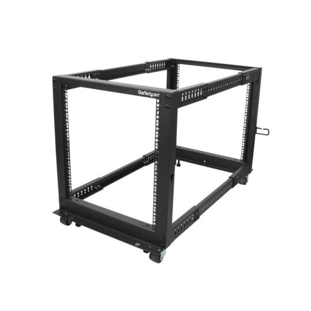 StarTech.com - Rack 12U Móvil de Marco Abierto de 4 Columnas para Servidores - Rack de Cuatro Columnas de 19 Pulgadas para Equip