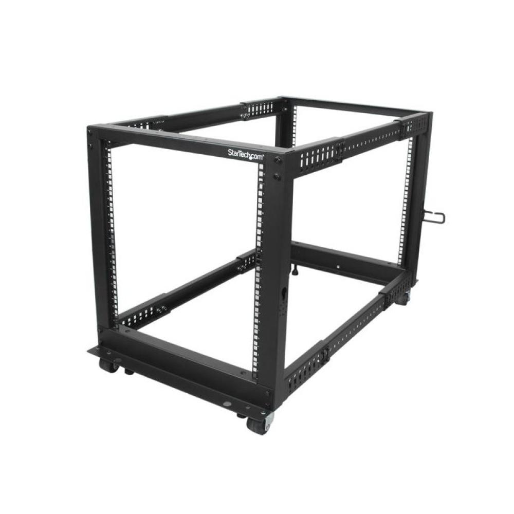 StarTech.com - Rack 12U Móvil de Marco Abierto de 4 Columnas para Servidores - Rack de Cuatro Columnas de 19 Pulgadas para Equip