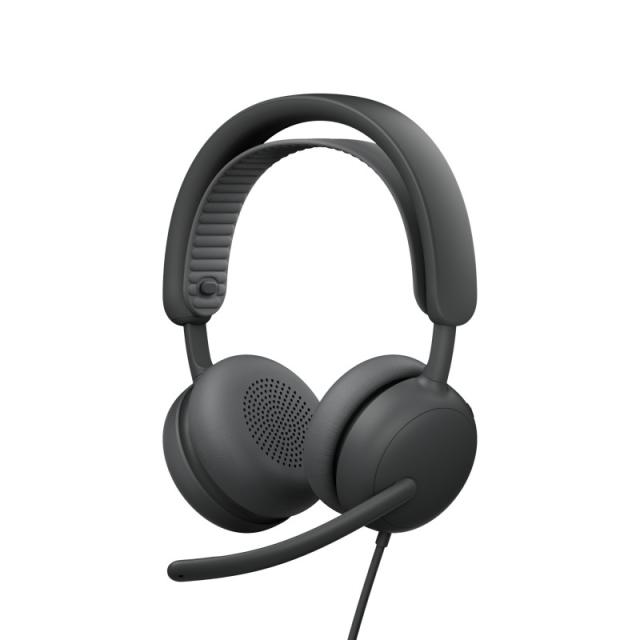 Logitech - Zone Wired 2: auriculares con cancelación de ruido y tecnología híbrida adaptativa ANC, USB-C con adaptador USB-A, Gr