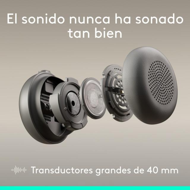 Logitech - Zone Wired 2: auriculares con cancelación de ruido y tecnología híbrida adaptativa ANC, USB-C con adaptador USB-A, Gr