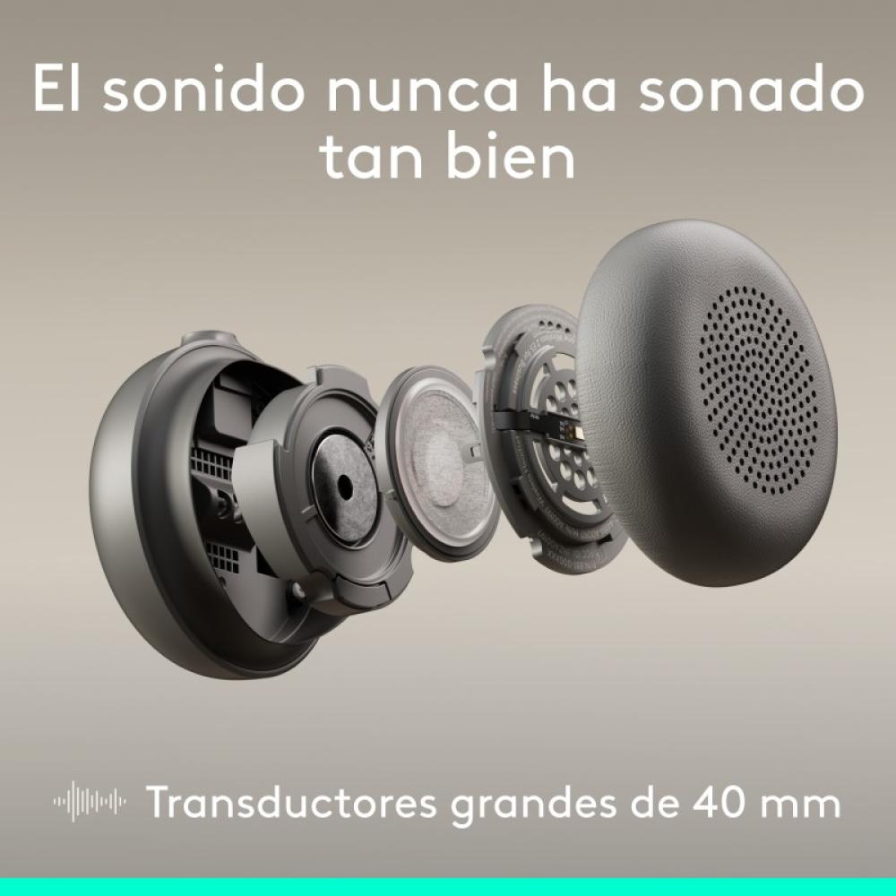 Logitech - Zone Wired 2: auriculares con cancelación de ruido y tecnología híbrida adaptativa ANC, USB-C con adaptador USB-A, Gr