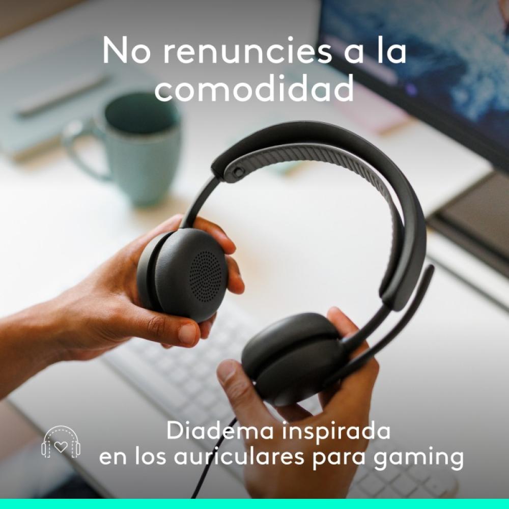 Logitech - Zone Wired 2: auriculares con cancelación de ruido y tecnología híbrida adaptativa ANC, USB-C con adaptador USB-A, Gr