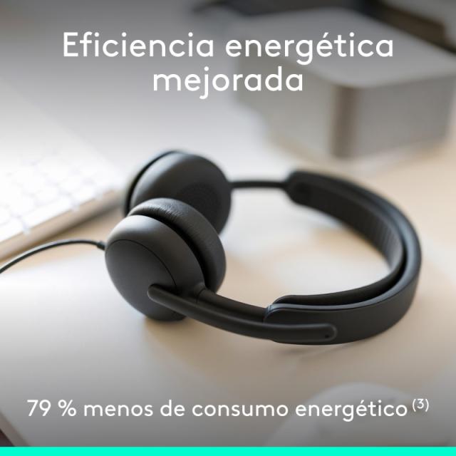 Logitech - Zone Wired 2: auriculares con cancelación de ruido y tecnología híbrida adaptativa ANC, USB-C con adaptador USB-A, Gr