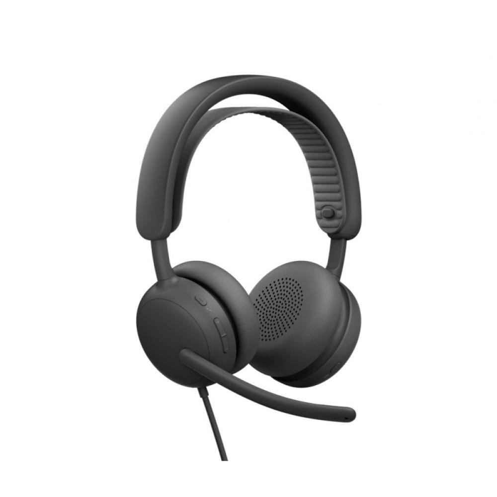 Logitech - Zone Wired 2: auriculares con cancelación de ruido y tecnología híbrida adaptativa ANC, USB-C con adaptador USB-A, Gr