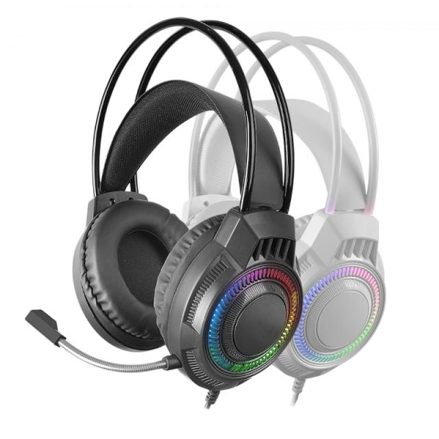 Mars Gaming - MH124, Auriculares Gaming FRGB Rainbow, Diseño Ergonómico, Micrófono Flexible, Control de Volumen, Cascos - MH124