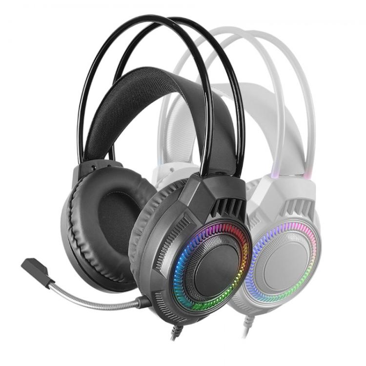 Mars Gaming - MH124, Auriculares Gaming FRGB Rainbow, Diseño Ergonómico, Micrófono Flexible, Control de Volumen, Cascos - MH124