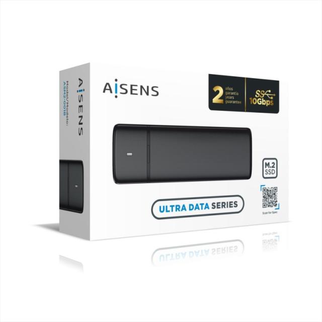 AISENS - Caja Externa M.2 (NGFF) ASM2-001B SATA/NVME a USB3.1/USB3.2 Gen2, Negra