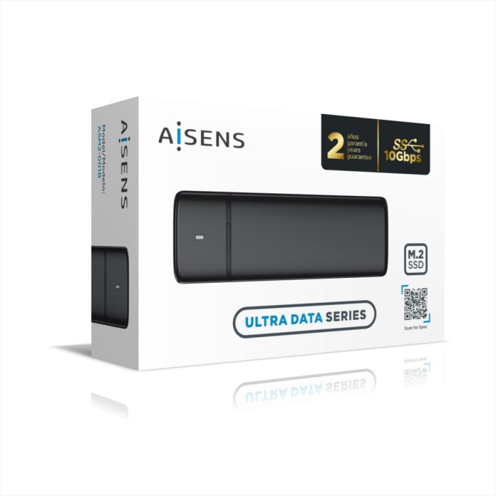 AISENS - Caja Externa M.2 (NGFF) ASM2-001B SATA/NVME a USB3.1/USB3.2 Gen2, Negra
