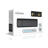AISENS - Caja Externa M.2 (NGFF) ASM2-001B SATA/NVME a USB3.1/USB3.2 Gen2, Negra