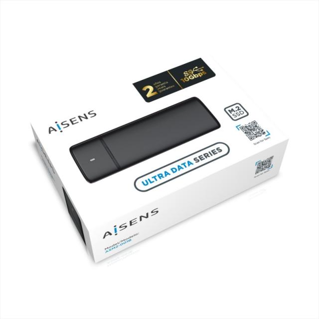AISENS - Caja Externa M.2 (NGFF) ASM2-001B SATA/NVME a USB3.1/USB3.2 Gen2, Negra