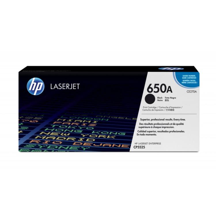 HP - Cartucho de tóner original LaserJet 650A negro
