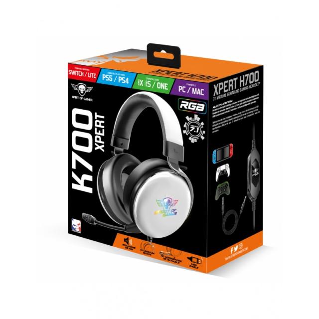 Spirit of Gamer - XPERT H700 Auriculares Alámbrico Diadema Juego Blanco