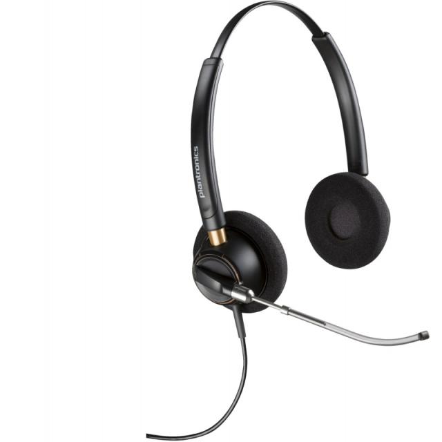 HP Poly - Auriculares binaurales Poly EncorePro 520V con tubo de voz y desconexión rápida
