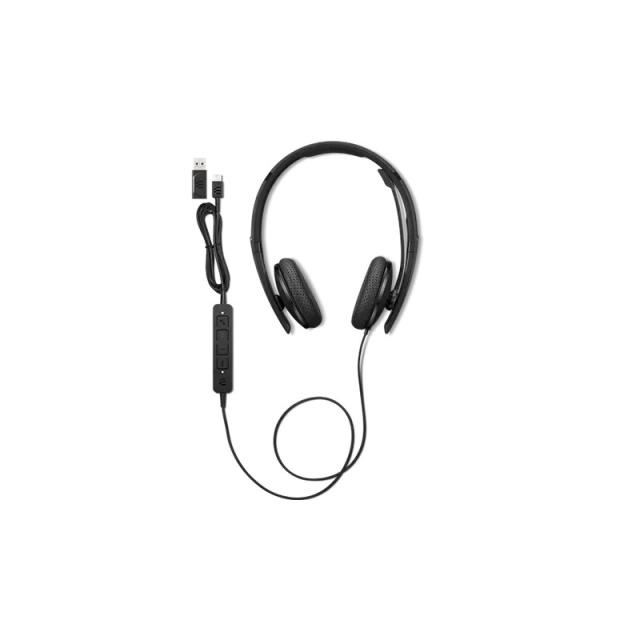 Lenovo - 4XD1M39028 auricular y casco Auriculares Alámbrico Diadema USB Tipo C Negro