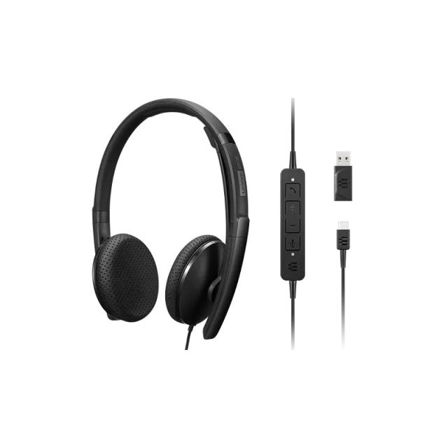 Lenovo - 4XD1M39028 auricular y casco Auriculares Alámbrico Diadema USB Tipo C Negro