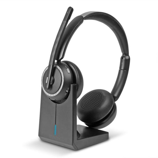 Lindy - L118 Auriculares Alámbrico Diadema Oficina/Centro de llamadas USB Tipo C Bluetooth Base de carga Negro