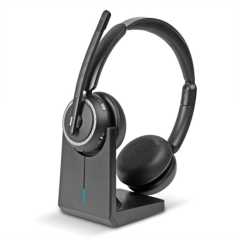 Lindy - L118 Auriculares Alámbrico Diadema Oficina/Centro de llamadas USB Tipo C Bluetooth Base de carga Negro