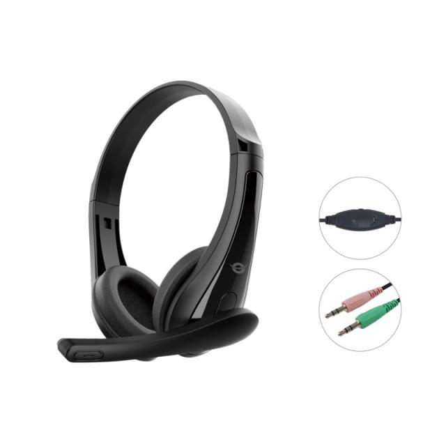 Conceptronic - POLONA06B3T auricular y casco Auriculares Alámbrico Diadema Llamadas/Música Negro