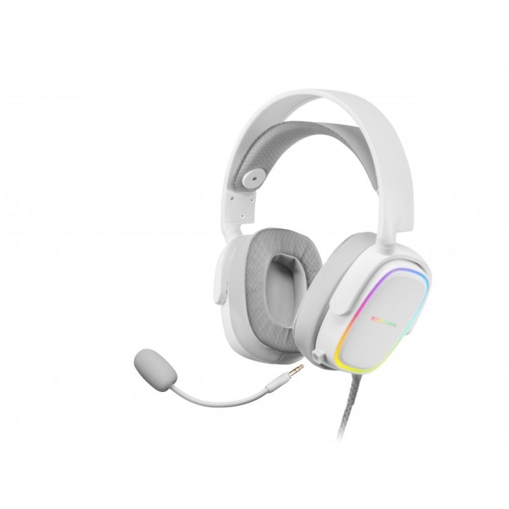 Mars Gaming - MHAX Blanco, Auriculares Gaming RGB, Micrófono Extraíble, HiFi, Compatibilidad Multiplataforma