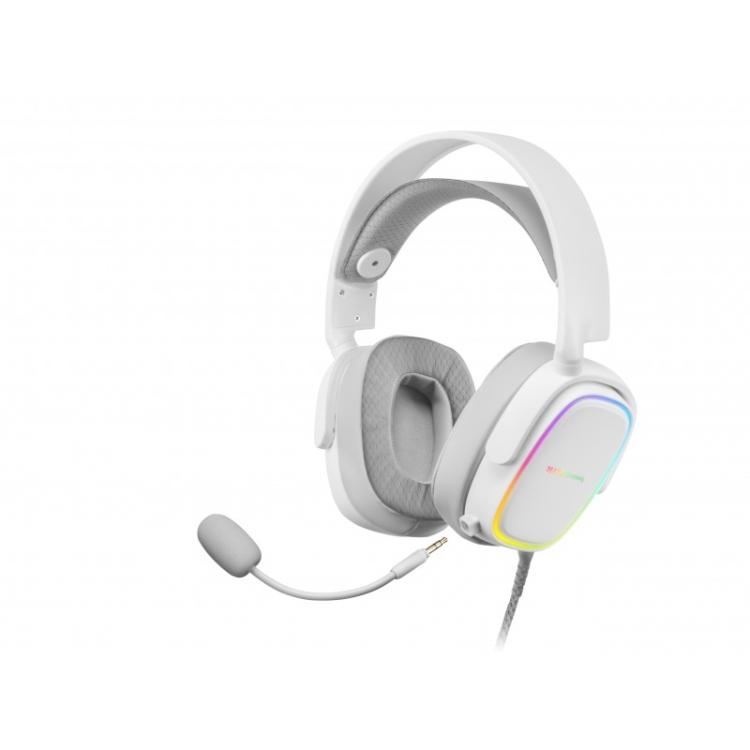 Mars Gaming - MHAX Blanco, Auriculares Gaming RGB, Micrófono Extraíble, HiFi, Compatibilidad Multiplataforma