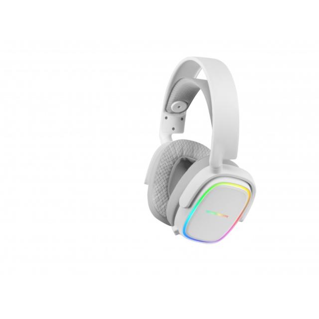 Mars Gaming - MHAX Blanco, Auriculares Gaming RGB, Micrófono Extraíble, HiFi, Compatibilidad Multiplataforma