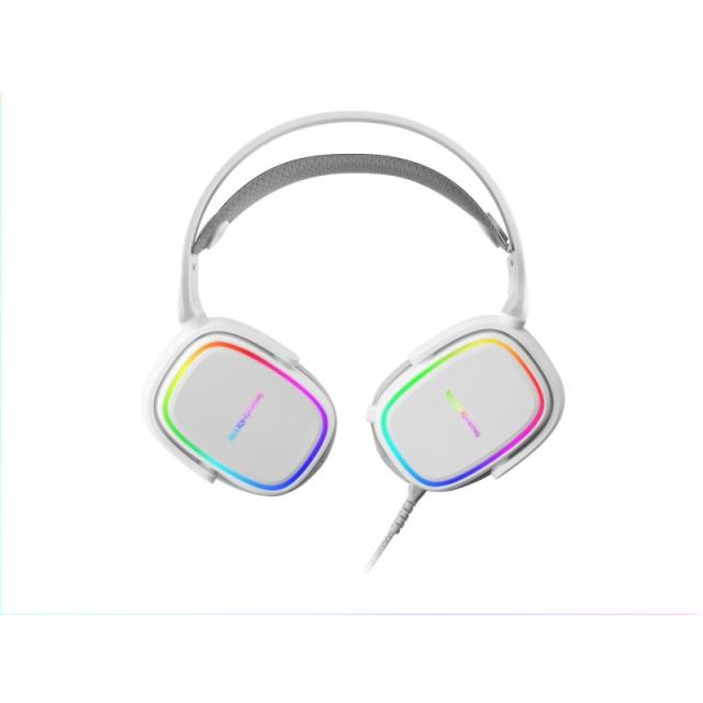 Mars Gaming - MHAX Blanco, Auriculares Gaming RGB, Micrófono Extraíble, HiFi, Compatibilidad Multiplataforma