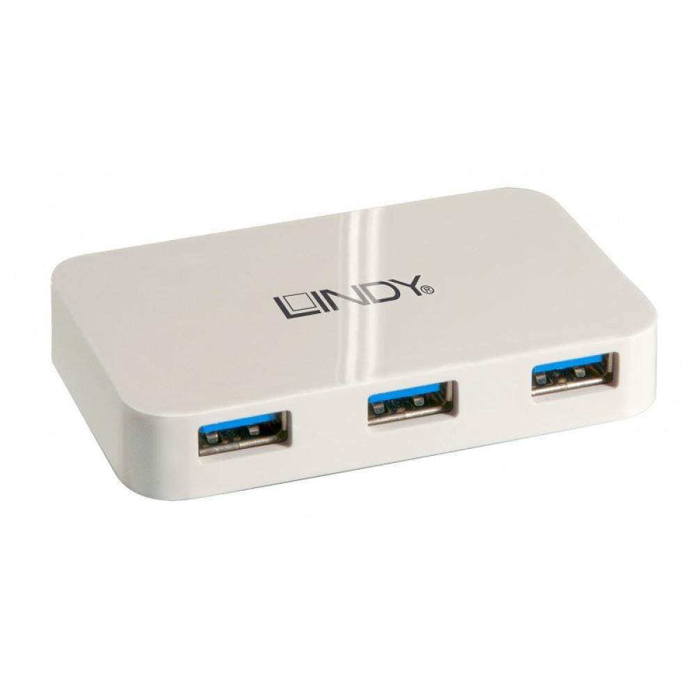 Lindy - 43143 hub de interfaz USB 3.2 Gen 1 (3.1 Gen 1) Type-A 5000 Mbit/s Blanco