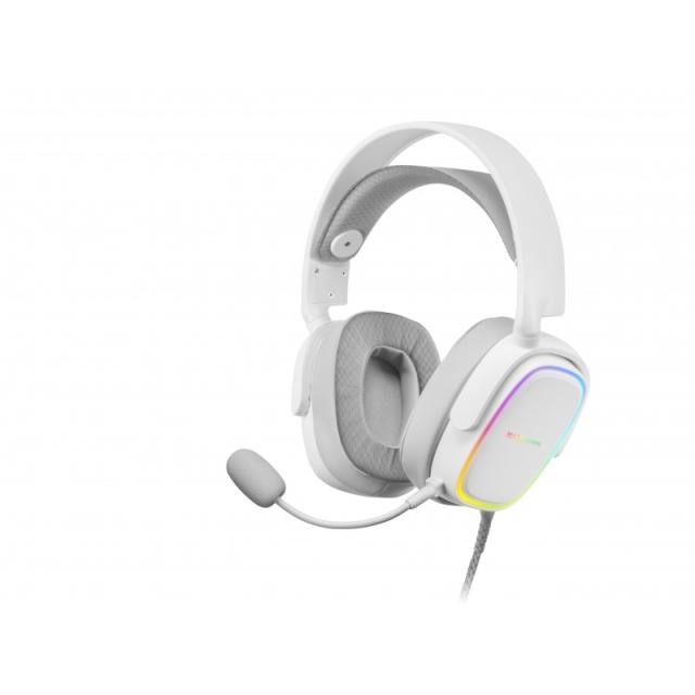 Mars Gaming - MHAX Blanco, Auriculares Gaming RGB, Micrófono Extraíble, HiFi, Compatibilidad Multiplataforma